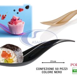 Cucchiaino Wave Cf.50 Pz. Cm.21 Nero Coprente-8027499018523