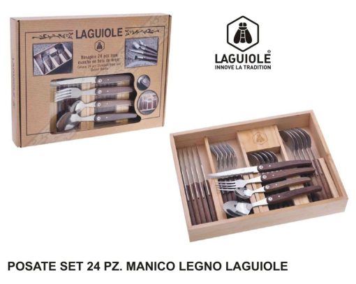 Posate Set 24 Pz. Manico Legno Laguiole-3661075224134