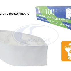 Copricapo A Bustina In Carta Conf. 100 Pz. Bianco-8014631032684