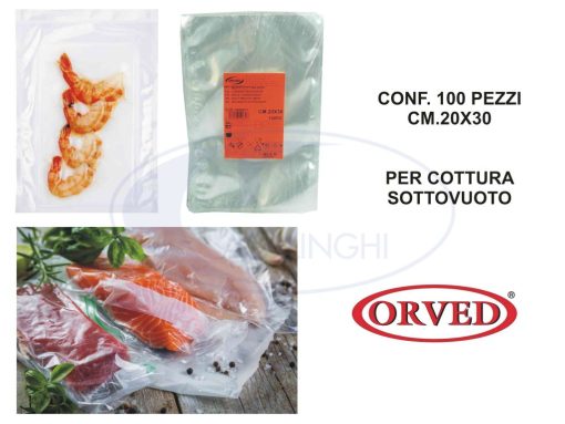 Busta Sottovuoto X Cottura Gr.80 Cm.20X30 Conf. 100 Pz.-8031078520307