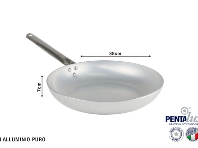 PADELLA PROFESSIONALE CM.38 PENTALUX MANICO IN ACCIAIO INOX
