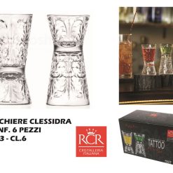 Bicchiere Conf. 6 Pz. Cl.6 Tattoo Clessidra Rcr-8007815269839