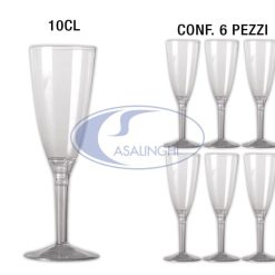 Calice Flute Plast. Cf.6 Pz. Cl.10 Piede Trasp.-8057681345045