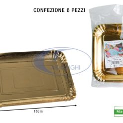 Vassoio Oro Cm.16X12 Conf. 6 Pz.-8057681348008