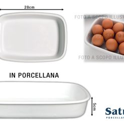 Pirofila Rett. Porcell. Forno Bianco Cm.28-8003342006541