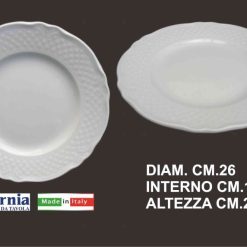 Piatto Malaga Piano Cm.26 Bianco-8003342017295