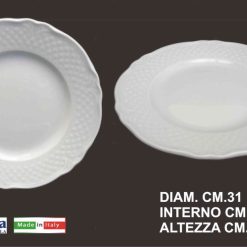 Piatto Malaga Portata Cm.31 Bianco-8003342017332