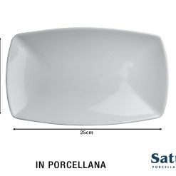 Piatto Tokyo Rettangolo Cm.25X14 Bianco-8003342022572