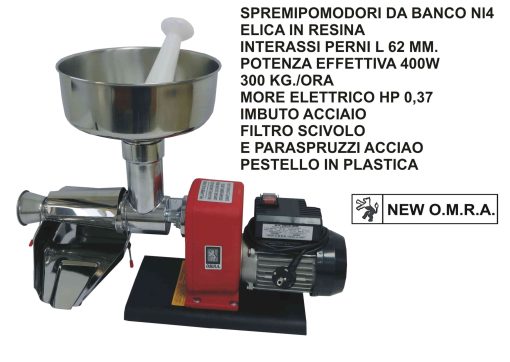 Spremipomodori Da Banco Om-2810-R 400W 300 Kg./Ora-8000701971786