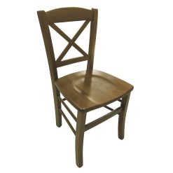Sedia Legno Schienale Croce Massello Noce-8388777097716