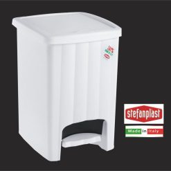 Pattumiera Margherita C/Pedale Lt.20 Bianco Stefanplast-8003507212770