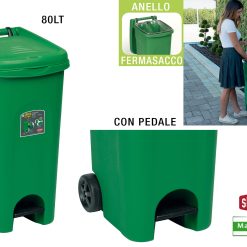 Bidone Urban Eco System Lt.80 Con Pedale Verde-8003507256019