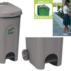 Bidone Urban Eco System Lt.80 Con Pedale Grigio-8003507256033