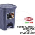 Pattumiera Da Bagno Elegance Lt.6 Blu Navy-8003507301184