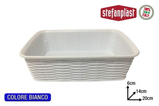 Cestino Elegance S Cm.20X14X6H Bianco Stefanplast-8003507309005