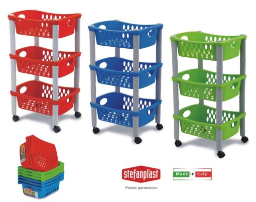 Carrello Otello 3 Piani Rosso-Verde Mela-Blu-8003507508453