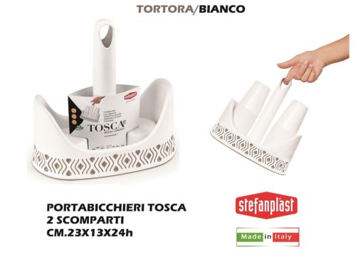 Portabicchieri Tosca Bianco/Tortora Chiaro Pl-8003507559004