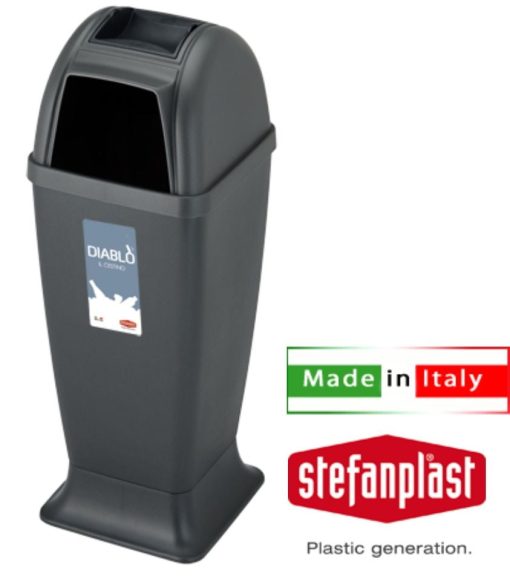 Cestino Diablo Con Posacenere Antracite Stefanplast-8003507710603