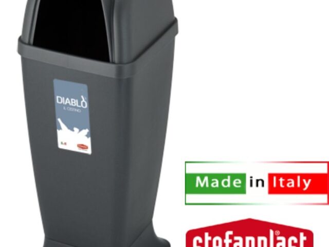 Cestino Diablo Con Posacenere Antracite Stefanplast-8003507710603