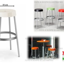 Sgabello Gim Seduta Lino Gambe Alluminio-8005933230016