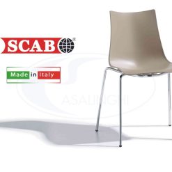 Sedia Zebra Tecnopolimero 4 Gambe Cromate Scocca Color Tortora-8005733261553
