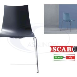 Sedia Zebra Tecnopolimero 4 Gambe Cromate Scocca Antracite-8005733261560