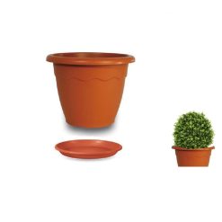 VASO VULCANO D.40X31h + SOTTOVASO MEDITERRANEO 30CM