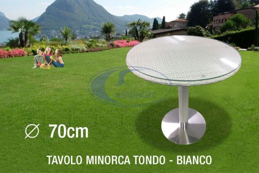 Tavolo Minorca Tondo Cm.70 Bianco-