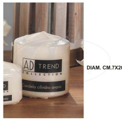 CANDELA CILINDRO AVORIO CM.7X20h ARREDO ILLUMINAZIONE
