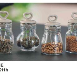 Barattolo Vetro Portaspezie Cop. Ceram. Cm.5