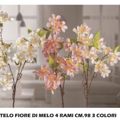 Stelo Fiore Di Melo 4 Rami X Decorazioni Cm.98-8021785568686