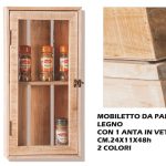 Mobiletto Da Parete Legno Cm.24X11X48H 2 Colori-8021785575639