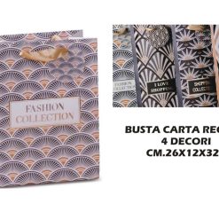 Busta Regalo Carta Cm.26X12X32H 4 Decori-8021785614796