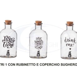 DISPENSER VETRO CON TAPPO SUGHERO LT.1 PROFUMO FRAGRANZA