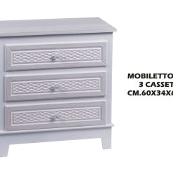 Mobiletto Mdf 3 Cassetti Cm.60X34X64
