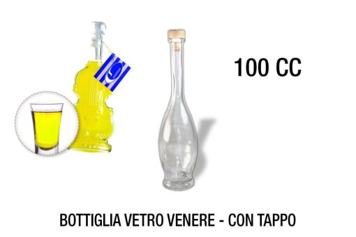 Bottiglia Vetro Venere Cc.100 Con Tappo-8057018591008