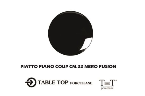 Piatto Piano Coup Porcellana Cm.22 Nero Fusion-8053369010359