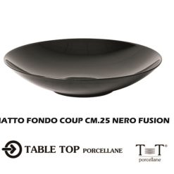 Piatto Fondo Coup Porcellana Cm.25 Nero Fusion-8053369010373