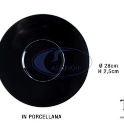 Piatto Piano Gourmet Cm.28 Nero Fusion-8063369010380