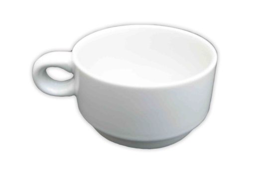 Tazza Cappuccino C/Piattino Impilabile Ml.210 B.Co-8033406674263