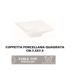 Coppetta Porcellana Quadrata Cm.7