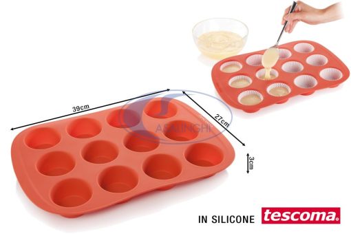 Stampo Muffin Silicone 12 Impronte Cm.39X27X3H-8595028490756