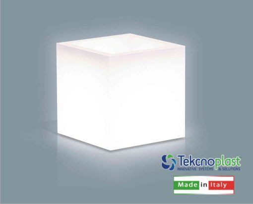 Cube Pot Bright Cm.40X40X40H White Light-8056450701181