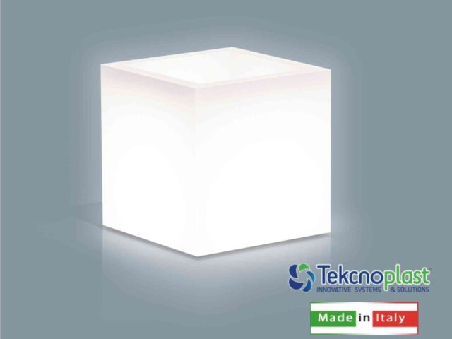 Cube Pot Bright Cm.40X40X40H White Light-8056450701181