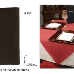 Tovaglia Lineare Tnt 150X150 Set 10 Pz. Marrone-8033757433236