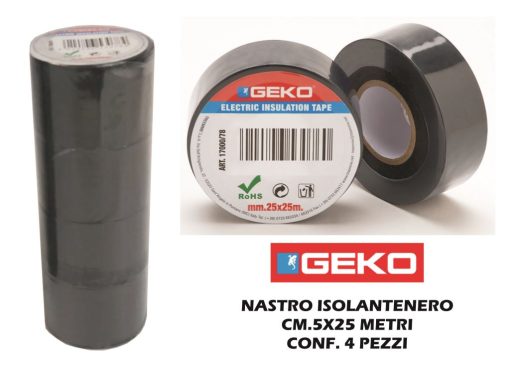 Nastro Isolante Conf. 4 Pz. Mm.50X25Mt. Nero-8014846530784