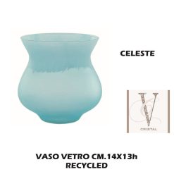 Vaso Vetro Celeste Cm.14X13H Recycled-8050539470029