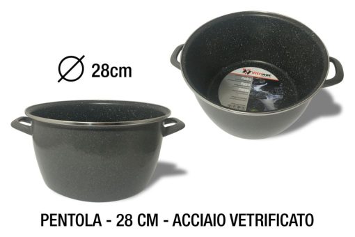 Pentola Cm.28 Acciaio Vetrificato-8427267089715