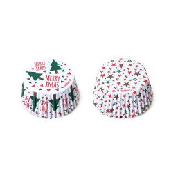 PIROTTINI CONFEZIONE 36 PEZZI XMAS TREE & STARS CM.5X3,2 STARS DECORA MUFFIN DOLCETTI - immagine 3