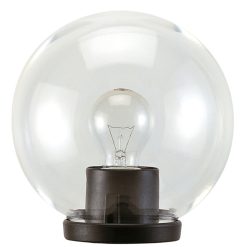 Faretto Lampione a Sfera Ø30mm Faro Luce LED Testa Palo Ø60mm E27 Nero 100W